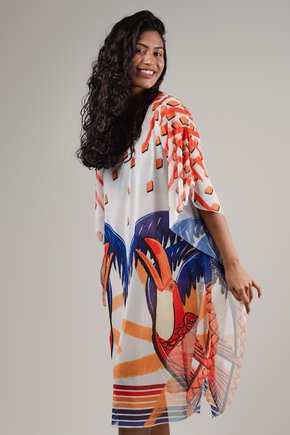 Kaftan Tule - Bichos Tropical vibe0