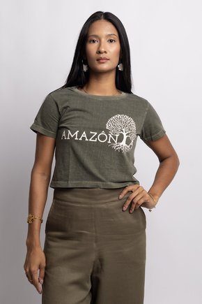 Cropped Estonado - Amazônia Árvore Verde musgo
