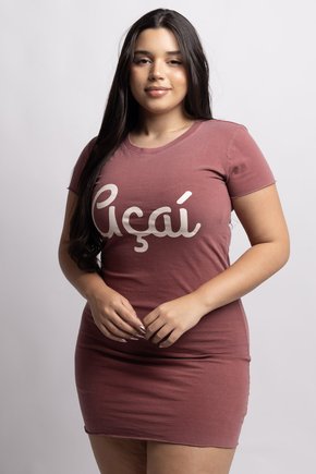 Vestido Estonado Curto Terracota - Açaí