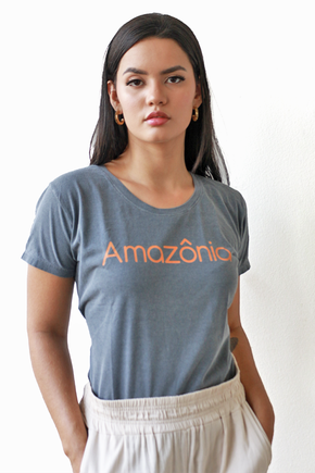 Baby Look Estonada Color Laranja - Amazônia