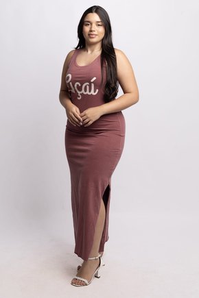 Vestido Longo Regata Terracota - Açaí
