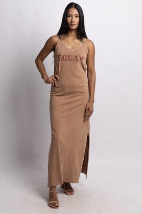 Vestido Longo Regata Caramelo - Égua