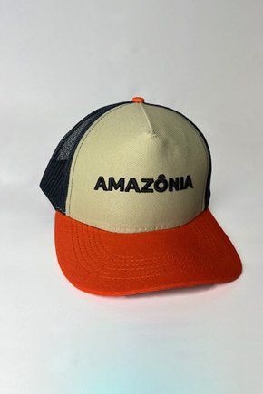 Boné Trucker Areia Aba Laranja - Amazônia