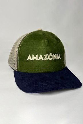 Boné Trucker Verde Aba Azul - Amazônia
