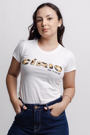 Baby Look Bordada Onça - Círio