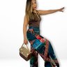 Calça Pantalona Malha - Ponte Fundo escuro lateral