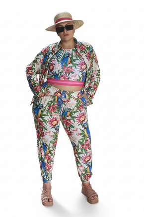 Jaqueta Bomber - Canindés Flores Pink