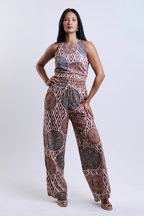 Calça Ampla - Marajoara Pratos e Texturas 
