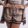 Short Atena - Barrados Tons Neutros