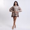 Short Atena - Barrados Tons Neutros short