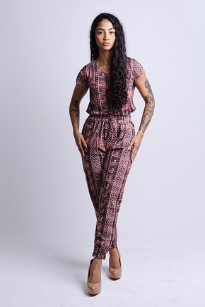 Baby Look Florata - Marajoara Tons Terrosos