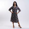 Chemise Atena Gola Padre - Indígena Preto e Vermelho