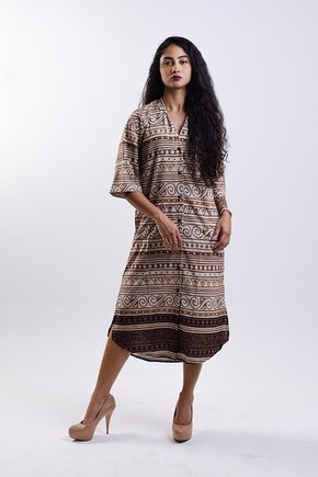 Chemise Atena Gola Padre - Barrados Tons Neutros