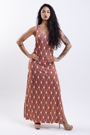 Vestido Hortência - Indígena Vermelho