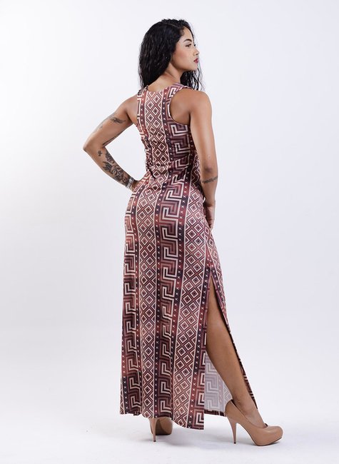 Vestido Hortência - Marajoara Tons Terrosos4