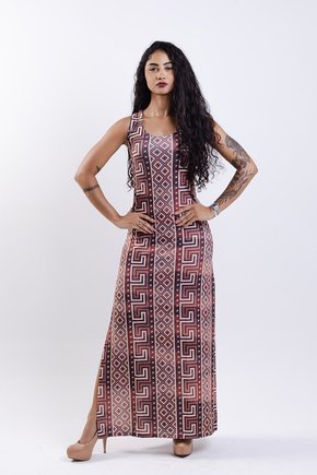 Vestido Hortência - Marajoara Tons Terrosos