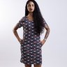 Vestido Floresta - Indígena Preto e Vermelho0
