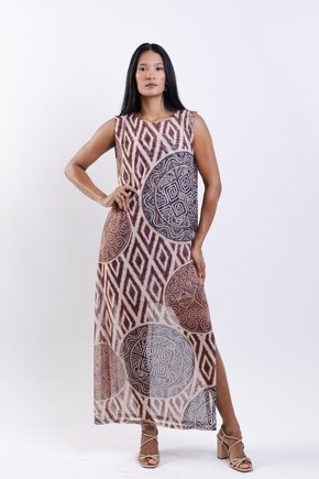 Vestido tule Maré - Marajoara Pratos Texturas