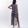 Vestido tule Maré - Indígena Preto e Vermelho3