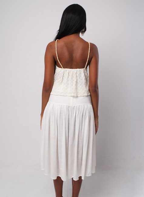 Saia pala em V - Off White Paraty