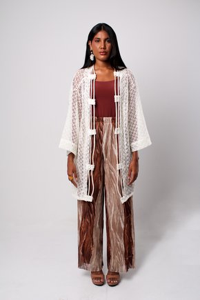 Kimono Crochê Off White
