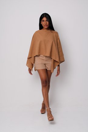 Blusa Túnica Algodão Natural Assimétrica