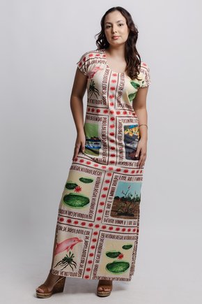 Vestido Jeri - Quadros Elementos Amazônico