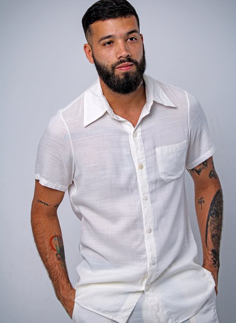 camisa masculina off white paraty