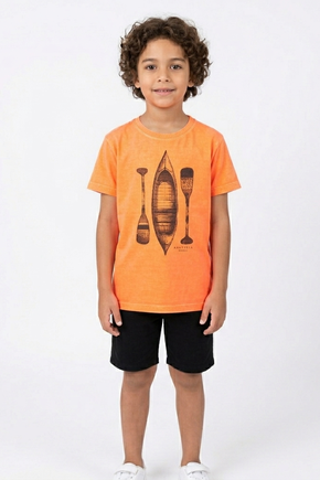 Camiseta Estonada Infantil - Laranja - Canoa