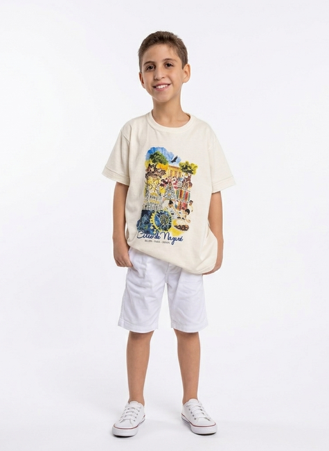 camiseta infantil cirio aquarela