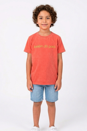 Camiseta Estonada Infantil Coral - Belém do Pará