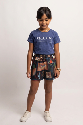 Camiseta Estonada Infantil - Marinho Sky - PapaXibé