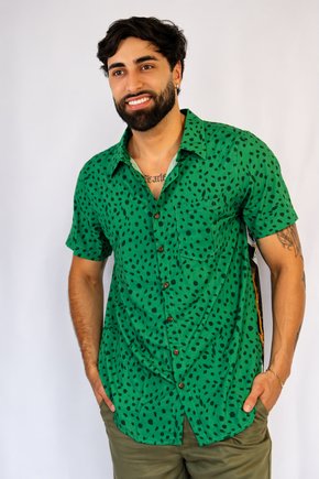 Camisa De Botao Masculina Bandeira Br onça