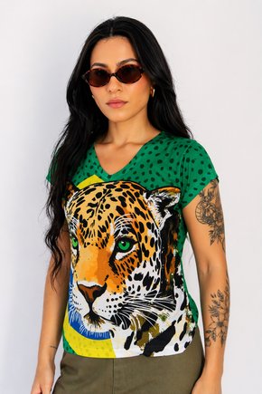 Blusa Florata Bandeira Br Onça