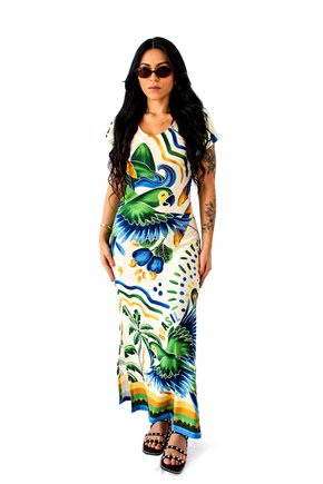 Vestido Jeri Longo - Motivos Tropicais Br