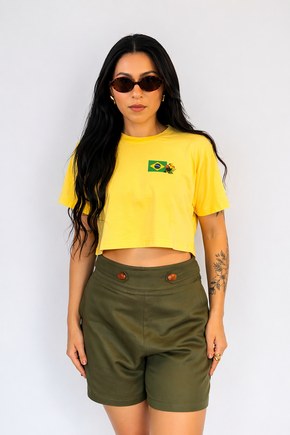 Cropped Estonado - Brasil Tucano Amarelo