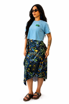 Cropped Estonado - Brasil Azul Celeste