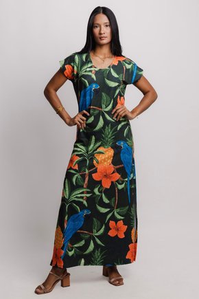 Vestido Jeri - Arara Azul e Abacaxi