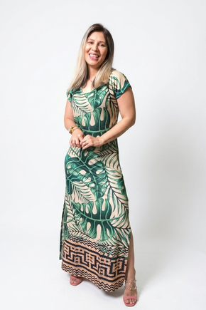 Vestido Jeri - Folhagem Barrado