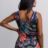 vestido canelado tucano folhas fnd preto detalhe