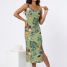 vestdio midi canelado abacaxi onca acai frente