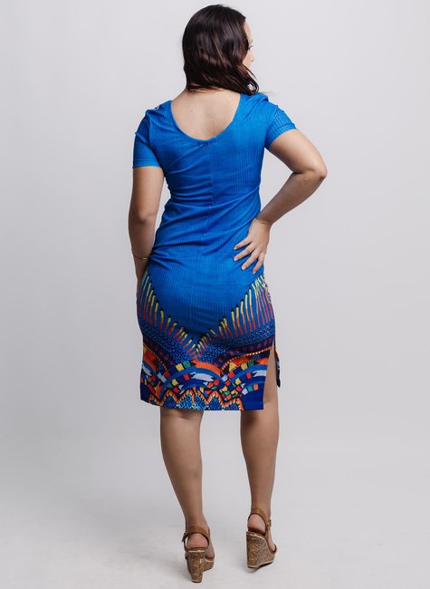 vestido midi colar canelado colorido costa