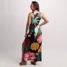 vestido hortencia onca folhas tropicais fundo escuro costa