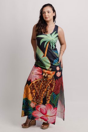 Vestido Hortência - Onça Desenhada