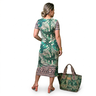 vestido canelado folhagem barrado costa