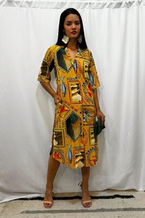 Chemise Atena Gola Padre - Pororoca Fundo Salmão