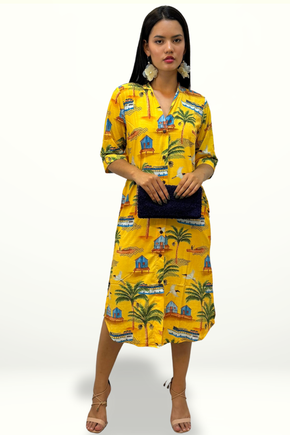Chemise Atena Gola Padre - Barcos Tuiuiu Amarelo