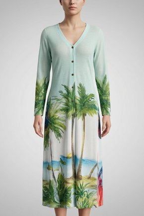 CHEMISE ALONGADA - PAISAGEM ARARAS FND CLARO