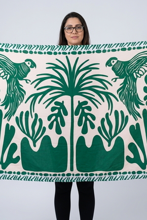 Canga Retangular - Papagaio Verde